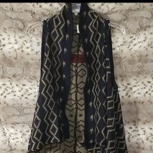 Lildy knit fringed open sweater cardig vase L/XL